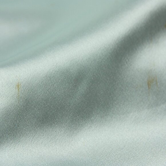 Vintage Natori Satin Floral Embroidered Full Length Winter Robe Lounge Blue M - Picture 9 of 14